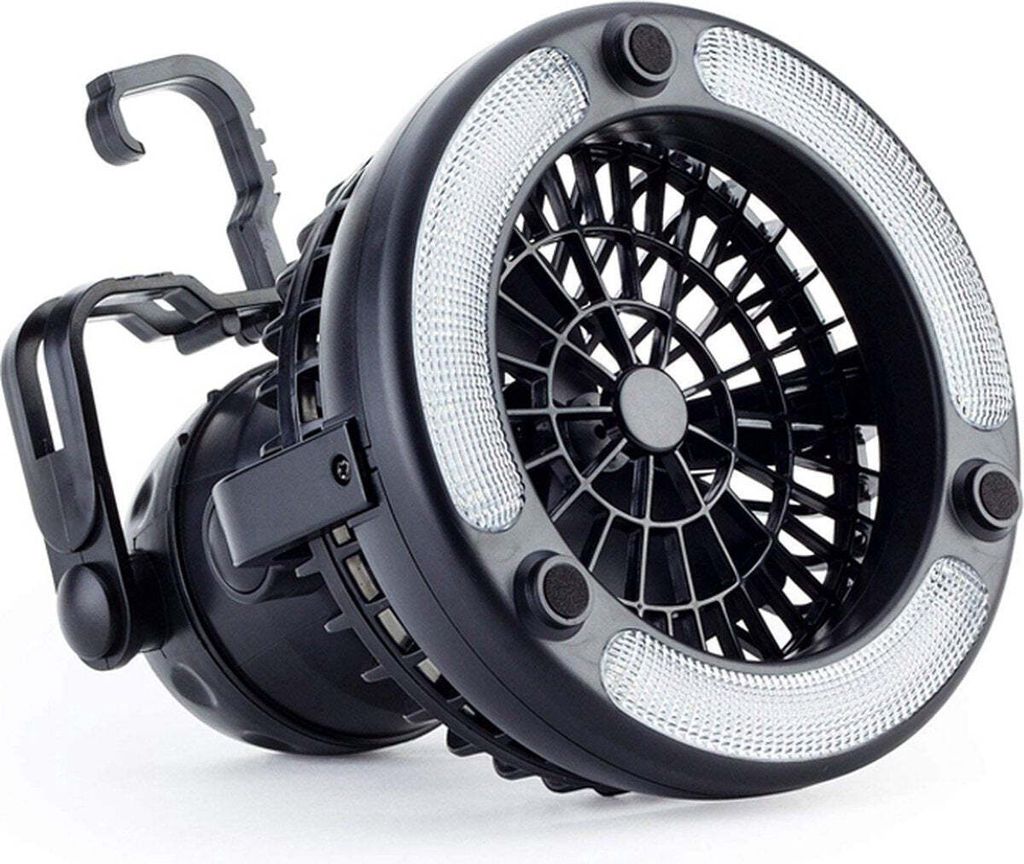 Niceey Tragbarer Camping Ventilator mit Licht, Campinglampe und Lüfter, Ventilator mit Campinglampe, Zeltlampe, kleine Lüfterbatterie, Zeltbeleuc...