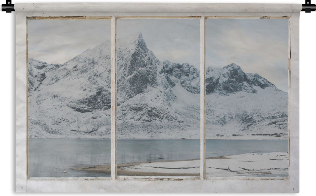 MuchoWow Wandteppich Wandbehang Ansicht - Landschaft - Schnee 150x100 cm Tapisserie Dekoration Wandtuch - Waschbar - Tapisserien - Wand-Decke