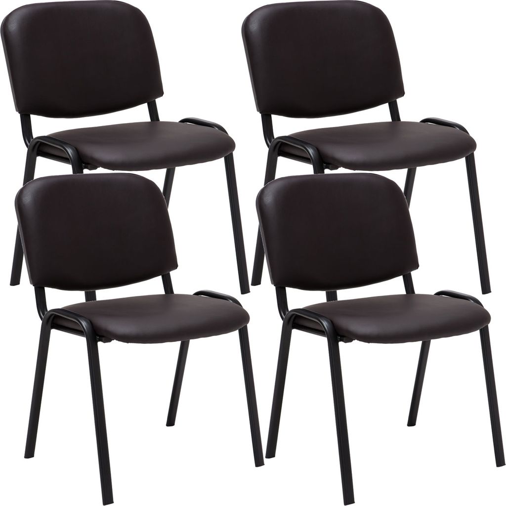 4er Set Besucherstuhl HLO-CP111 Kunstleder braun
