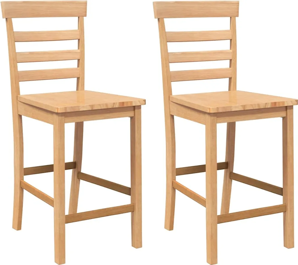 Sgabelli da Bar SYFAX™ Design Nordico 2 pz Legno Massello Naturale