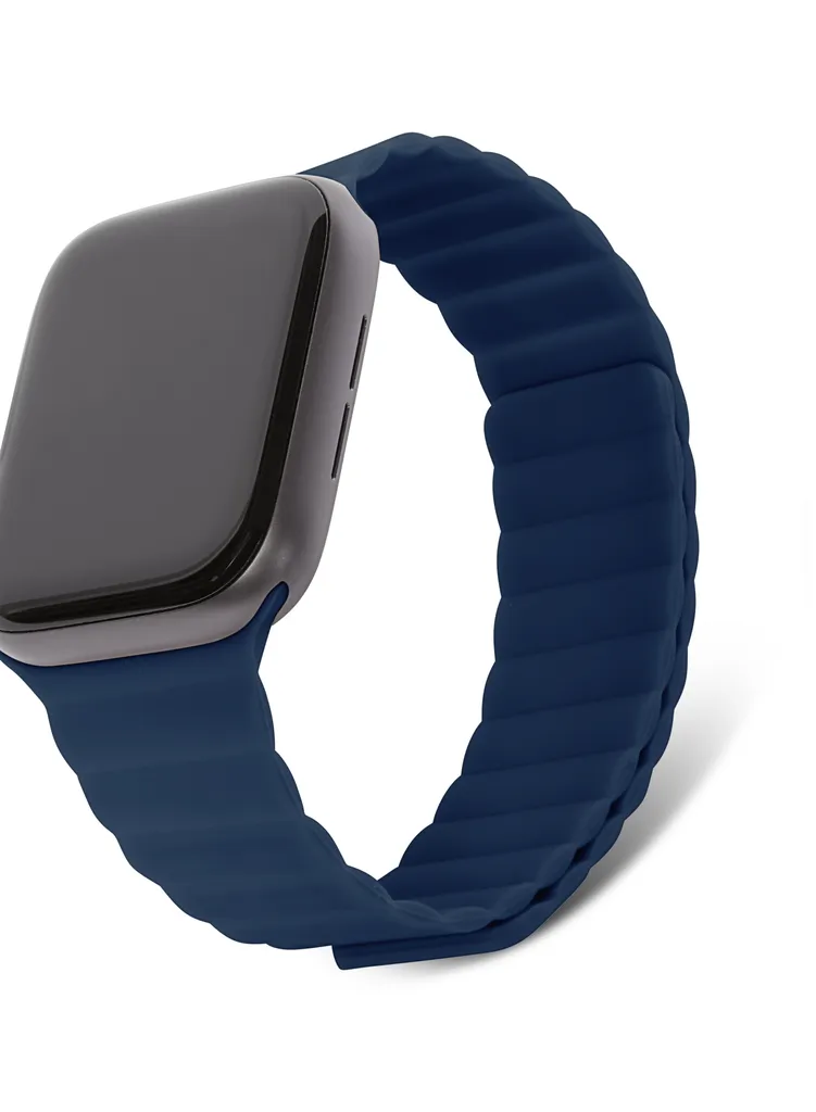 Decoded Traction Strap Apple Watch 44mm - Silicone Blu Opaco - 2