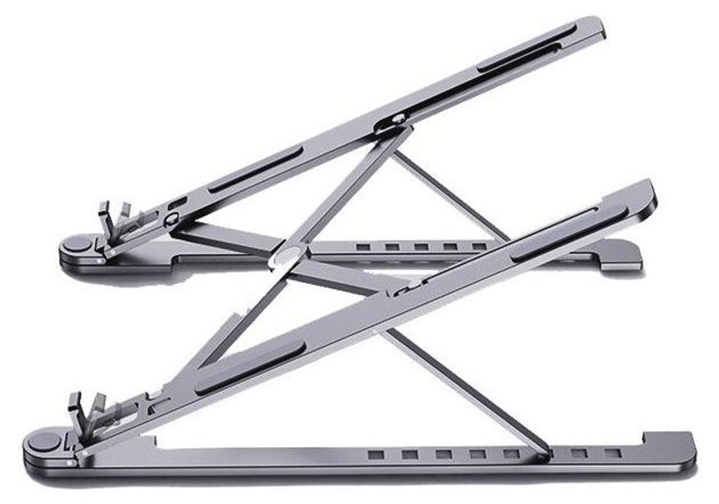 Laptop Ständer Desktop Aluminium Notebook tragbares selbstklebender Laptopständer Laptop Stand 14 - 17,3 Zoll für Notebook, Laptop Grau