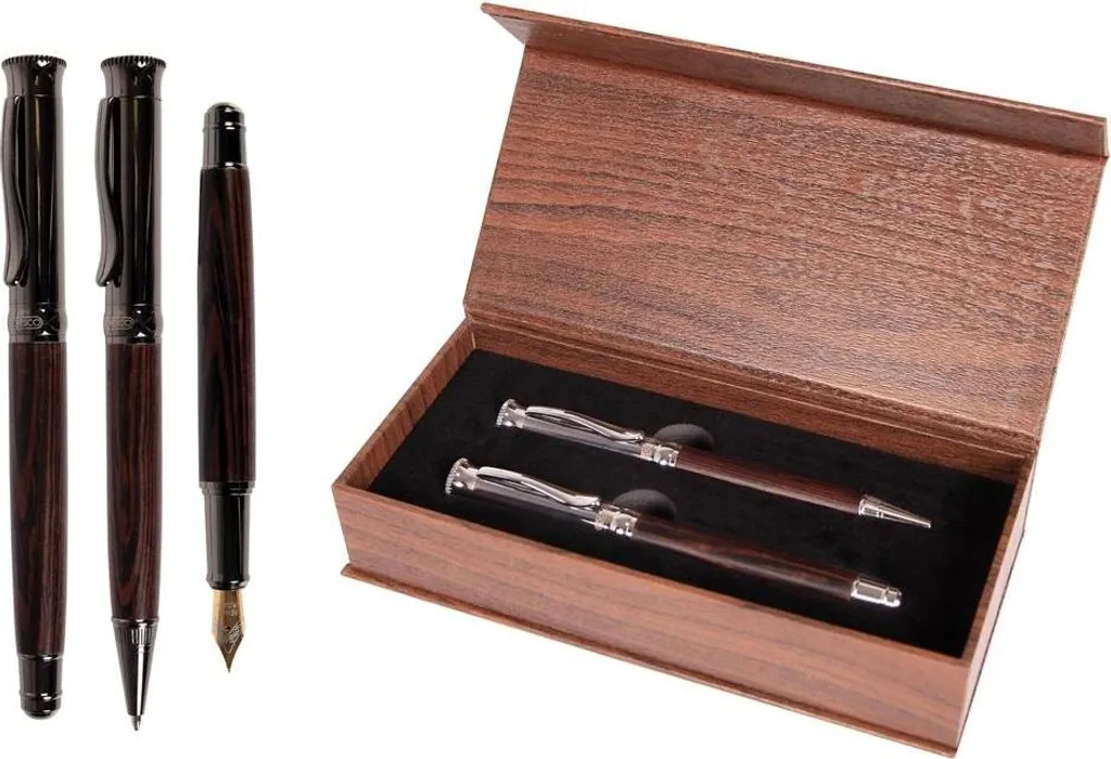 Coffret Stylo-plume et Rollerball Sombre Élégant - Modèle Noir Intense