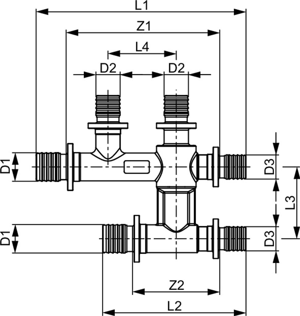 TECE 718502 TECEflex Kreuzungsfitting