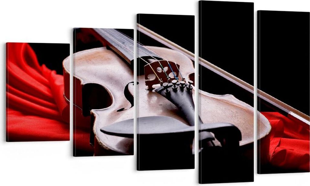 Bild auf Leinwand - Leinwandbild - Violine Harmonie Instrument Musik - 100x60cm - Wand Bild - Wanddeko - Leinwanddruck - Bilder - Kunstdruck - Lein...