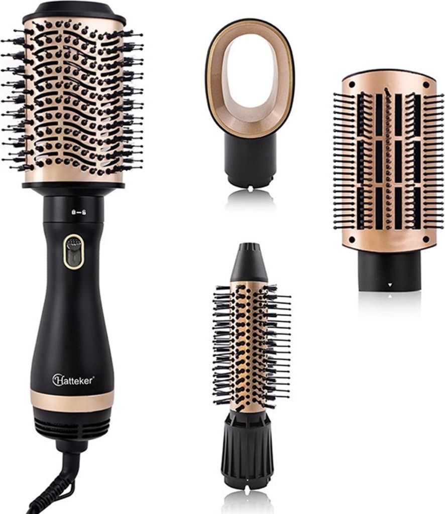INF Schwarze Heißluftbürste - 4-in-1 Haartrockner & Volumizer für Styling