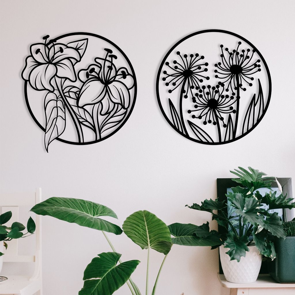 Wallity, Mucbir, decorazione murale, nero, metallo, 100 x Immagine del prodotto 