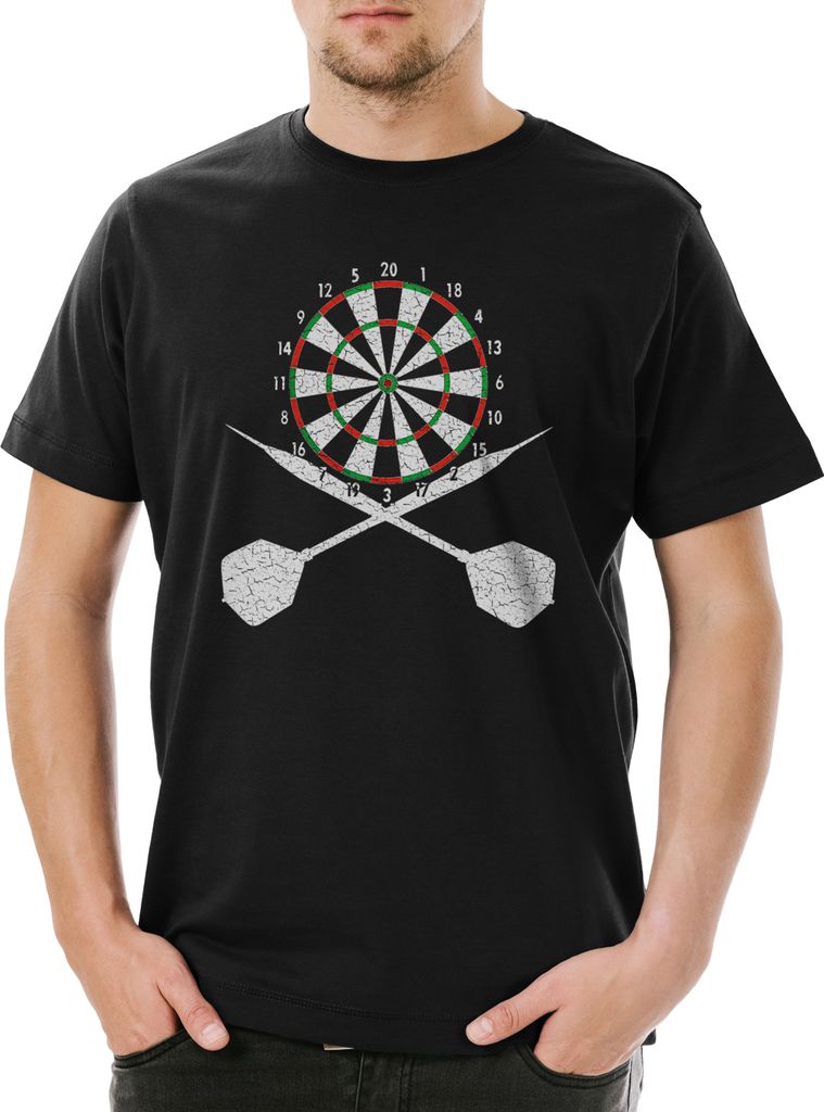 Urban Backwoods Darts Board And Crossed Dart, Herren T-Shirt, Farbe: Schwarz, Größe: L