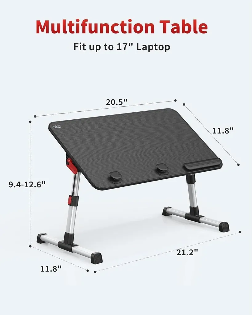 Table d'ordinateur portable pliable pour lit et canapé bois clair - 5