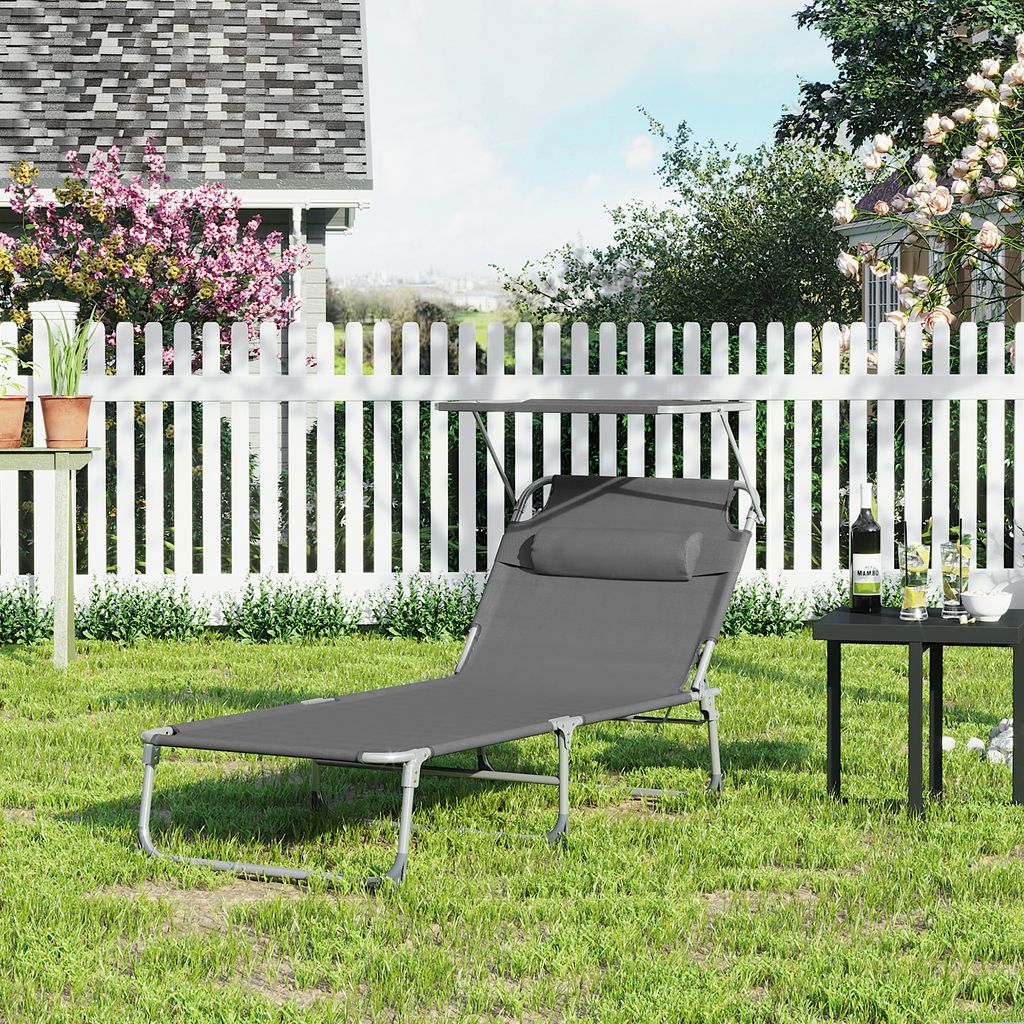 SONGMICS Gartenliege, groß, klappbarer Liegestuhl, Produktbild 