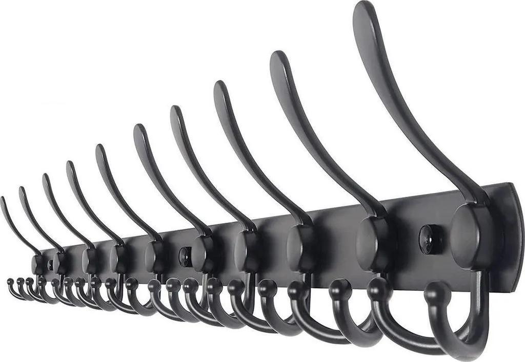 Appendiabiti da Parete TOJ Living 95cm - 30 Ganci Design Industriale Nero