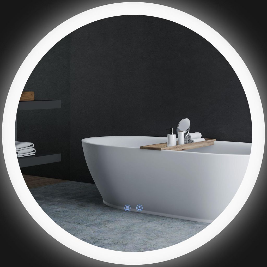 Kleankin badspiegel met verlichting, diameter 70 cm, Productafbeelding 