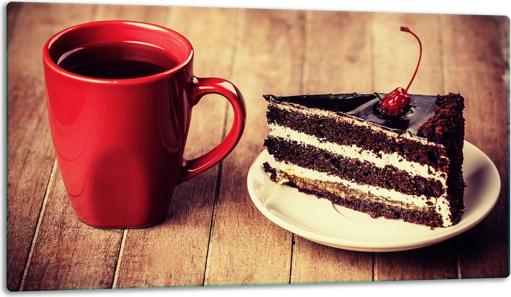 Glasschneidebrett Herdabdeckplatte Glaskeramikkochfeld Universal 52x30 cm Kaffee Kuchen
