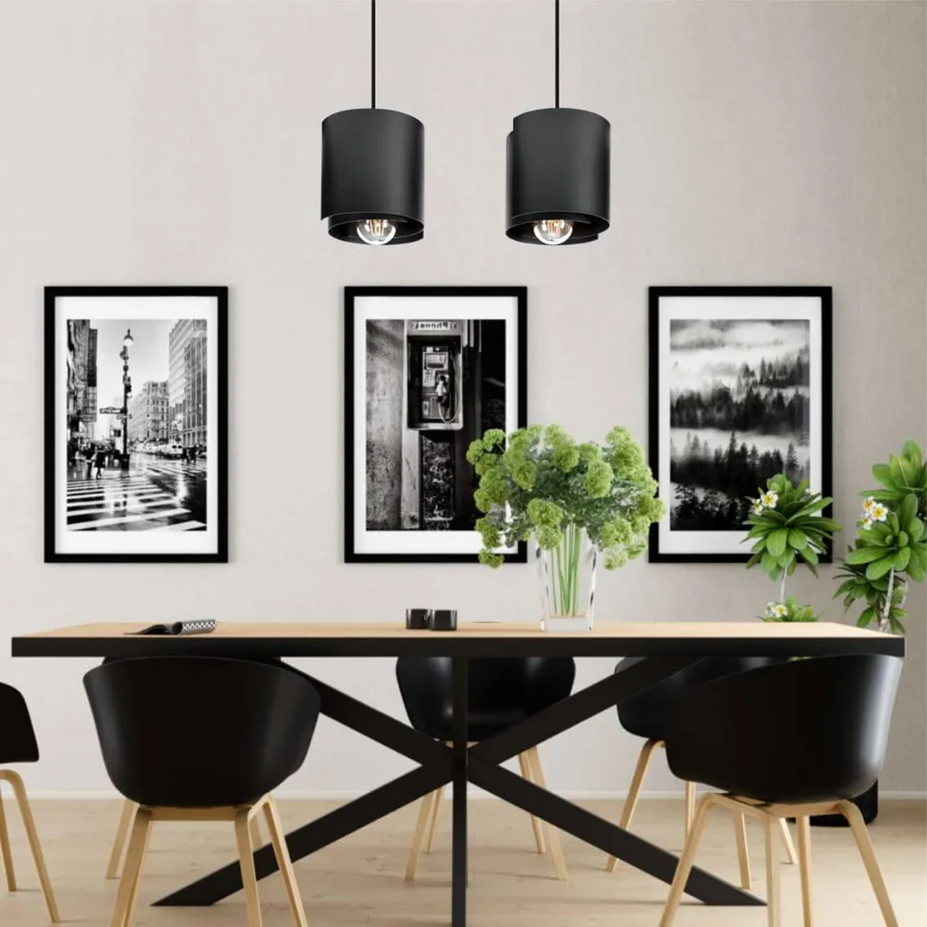 Lampada HUGO 2 Metallo Nero 41 cm E27 - Altezza Regolabile 60W - 5