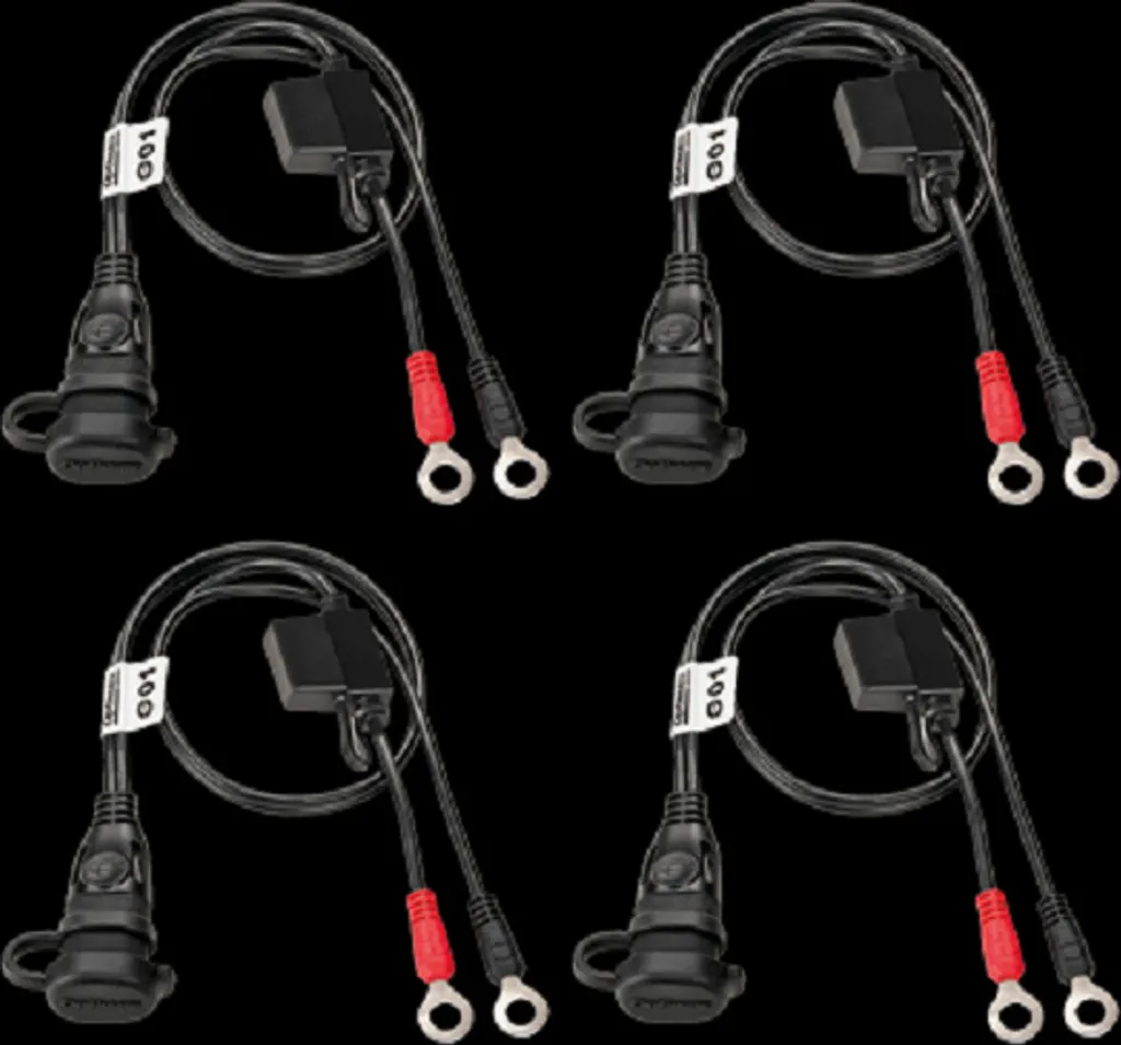 OptiMATE O-01 Pack de 4 Câbles de Batterie SAE M6 Résistants aux Intempéries