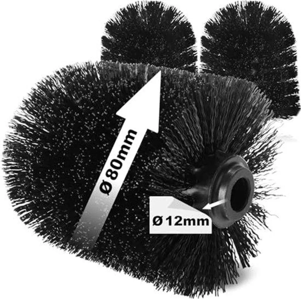 Recharges pour Balayette WC Noires : Lot de 3 Têtes Amovibles Universelles