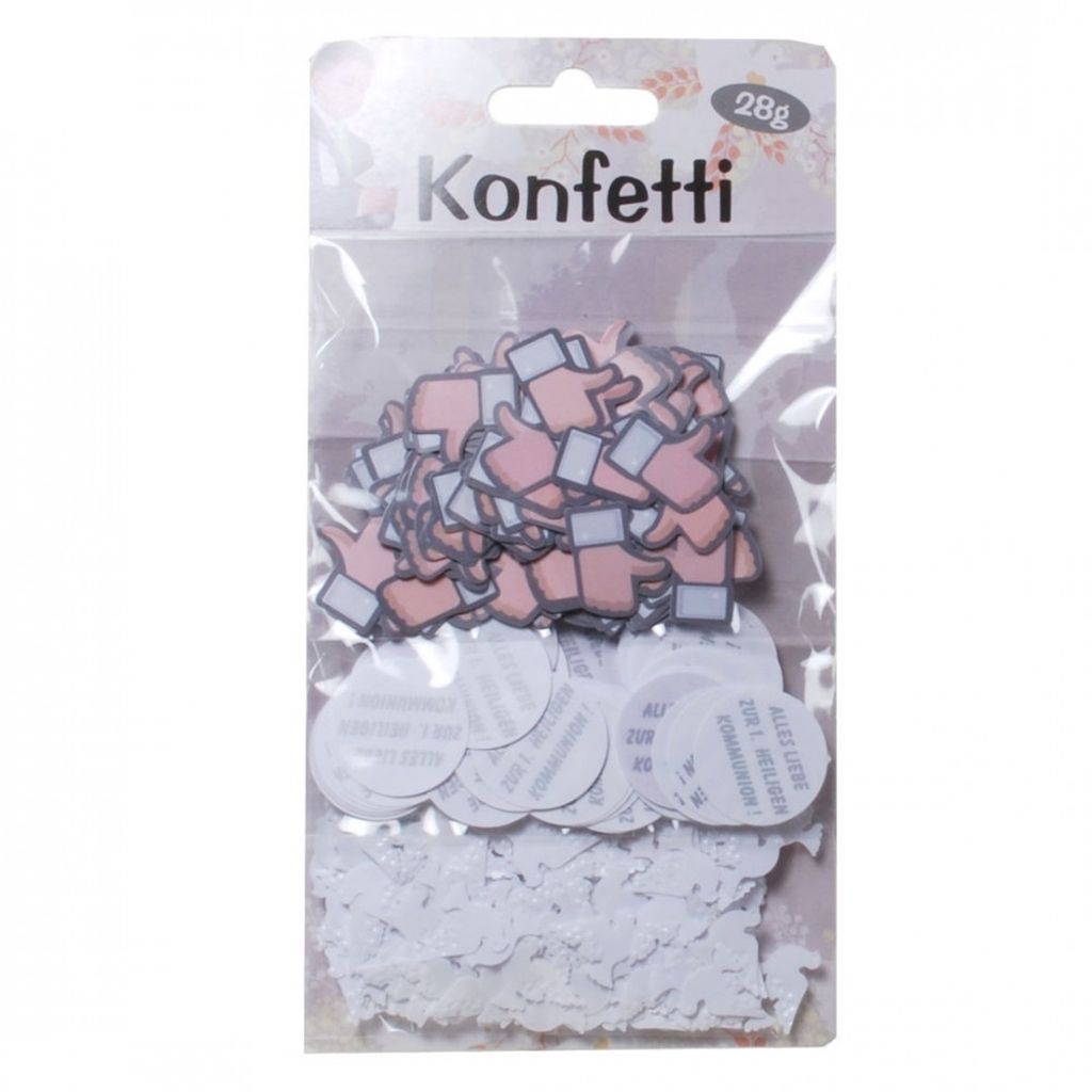 Kommunion 3er SET Streudeko 3 Beutel m je einem Motiv auf Karte insgesamt 28g