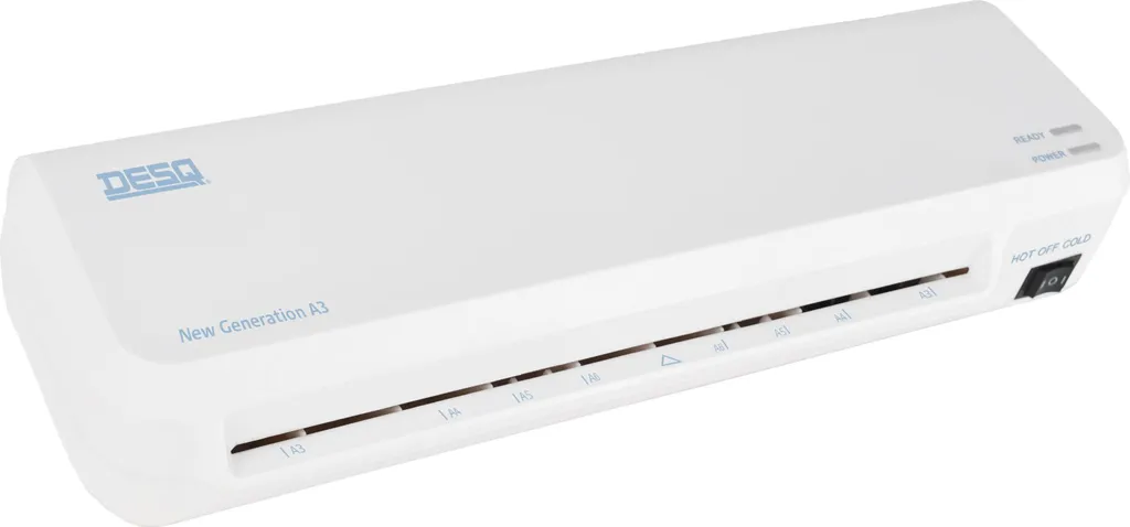 Plastifieuse A3 rapide DESQ blanche dotée du système anti-bourrage