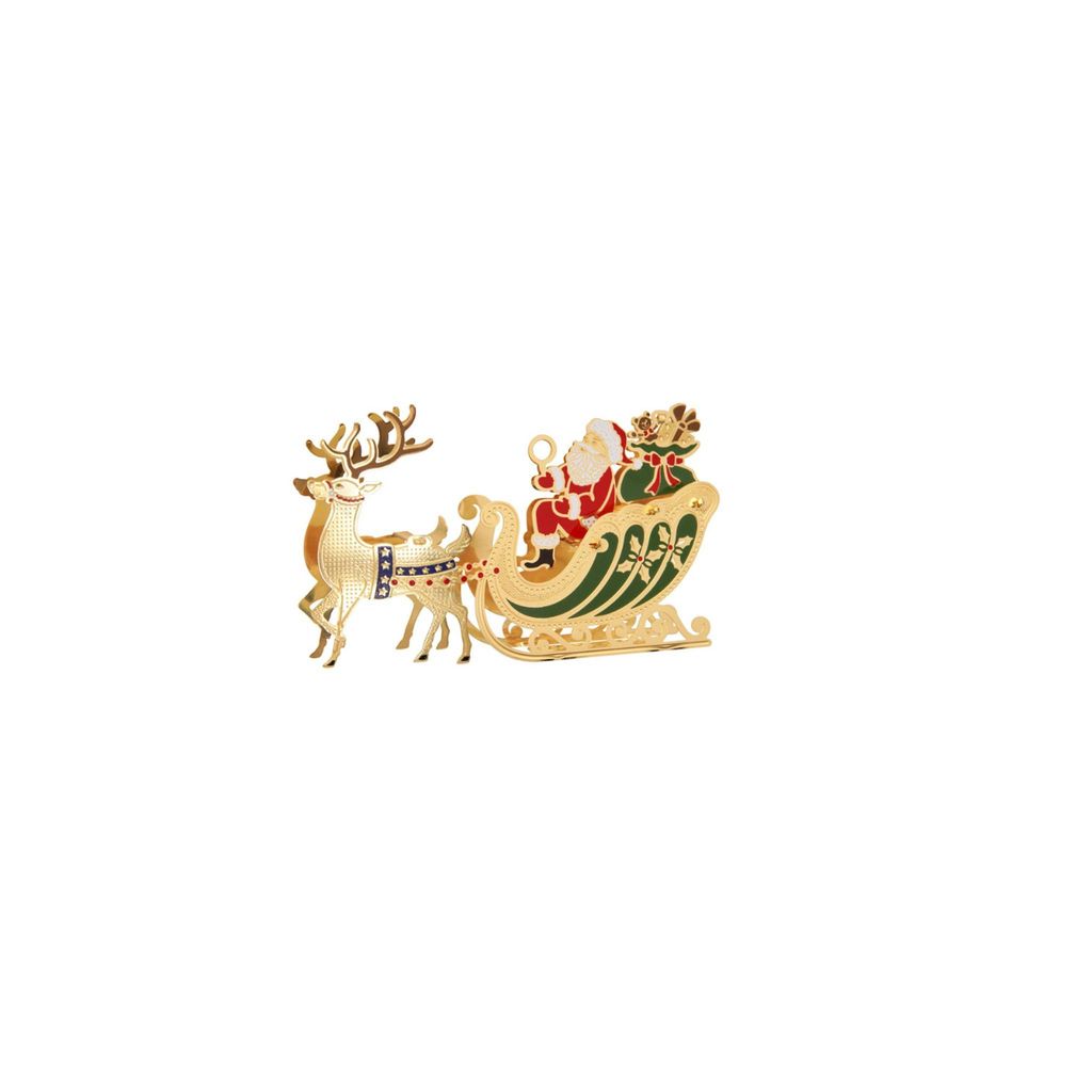 Krebs Glas Lauscha Weihnachtsaufhänger - Home Decor - Schlitten - aus Messing - ca. 6 cm