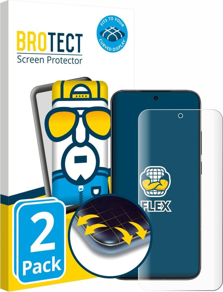 2x BROTECT Fullscreen Schutzfolie für Xiaomi Redmi Turbo 4 Pro Displayschutz Folie Fullcover Klar Transparent