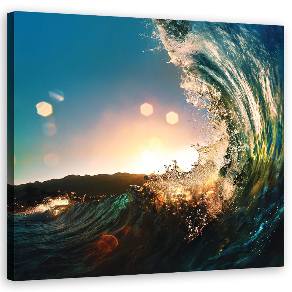 Leinwandbild landschaften - orange 30x30 cm Feeby blau wandbild bereit zum aufhängen