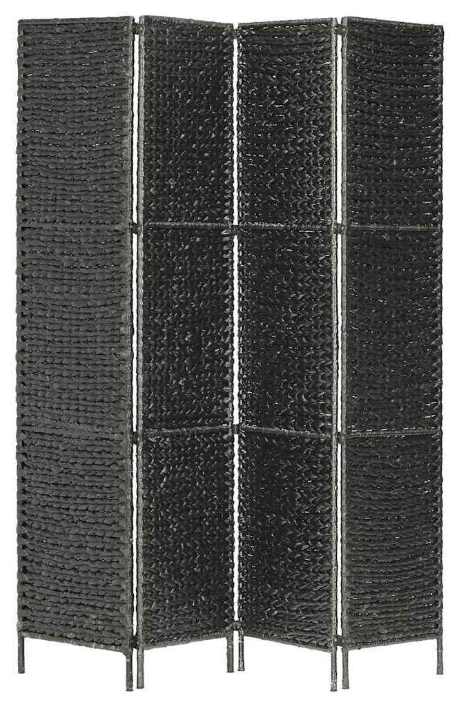 vidaXL 4-teiliger Paravent Schwarz 154×160 cm Wasserhyazinthe