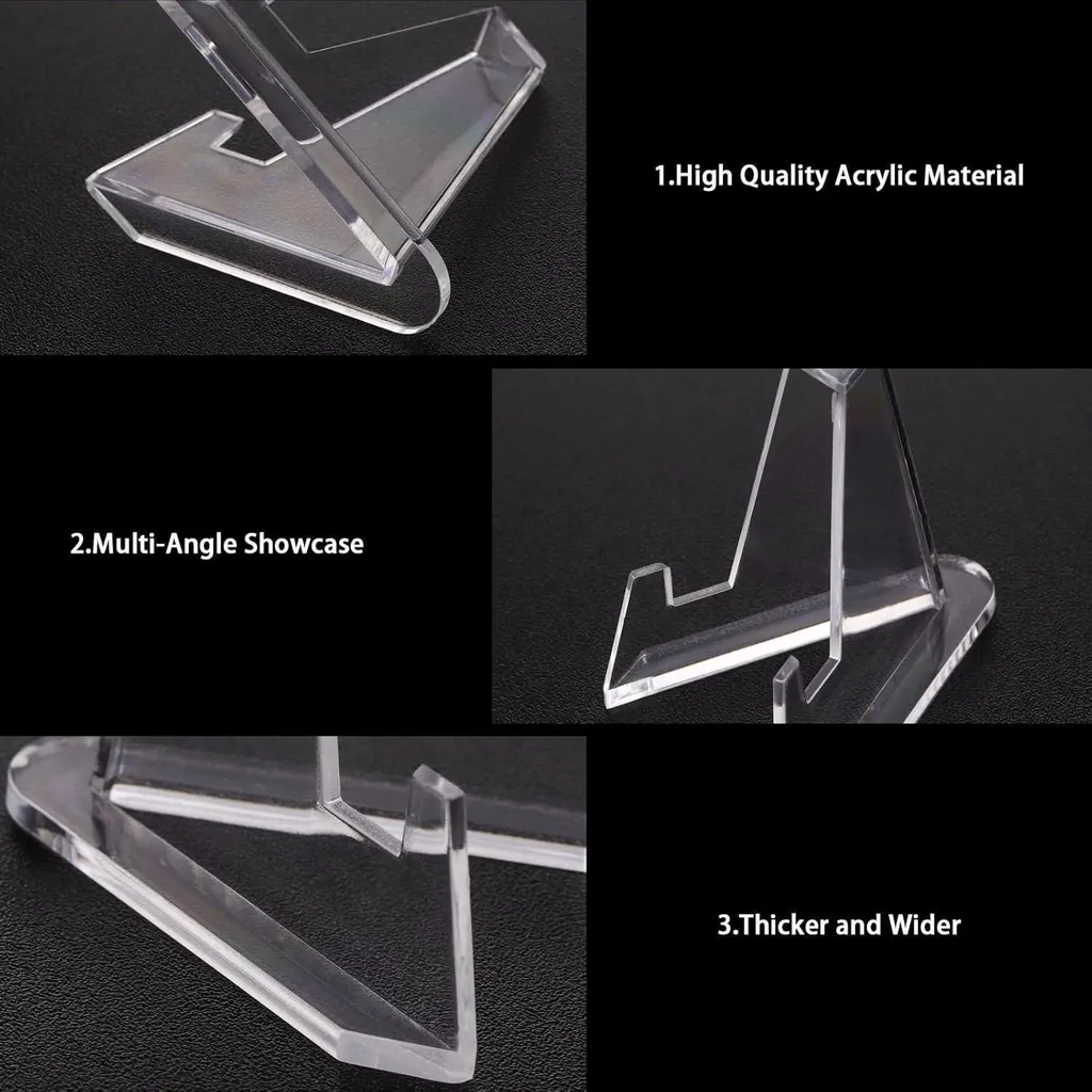 Support transparent en acrylique robuste : Pack de 24 mini chevalets - 3