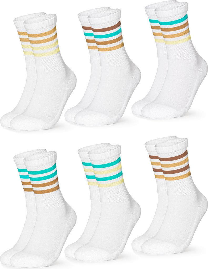 Occulto Herren Retro Tennissocken 6er Pack (Modell: Roger)