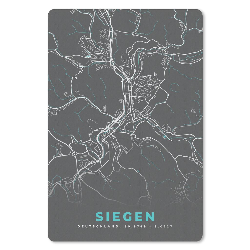 MuchoWow Mauspad Mousepad Stadtplan - Siegen - Deutschland - Karte 40x60 cm - Mousepads - Maus Mat - Pad - Mausunterlage - Schreibtisch Accesoire