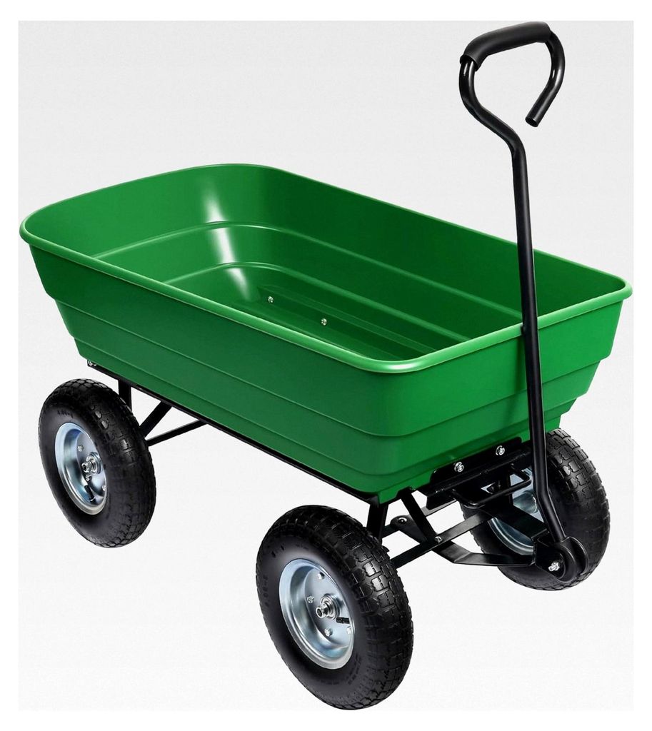 Gartenwagen mit Kippfunktion bis 350 kg, Handwagen mit 125 l Volumen für Gartenarbeiten