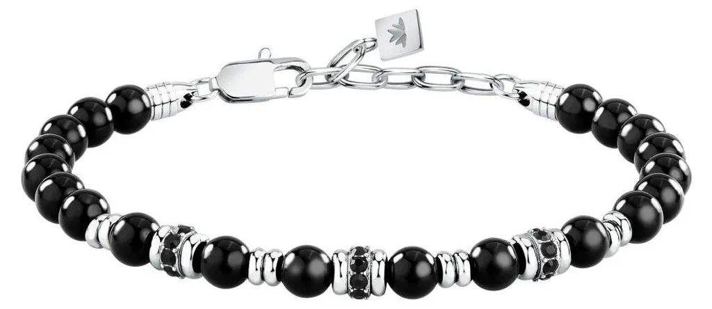 Bracelet en Pierres Naturelles pour Homme - Onyx Noir S1748 Authentique