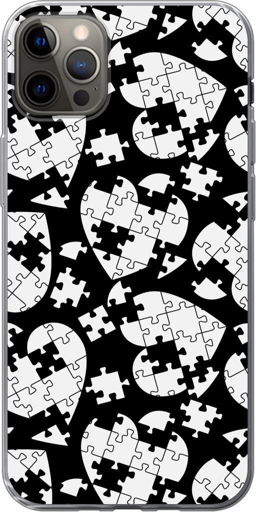 MuchoWow Handyhülle Schutzhülle Hülle für Telefoonhoesje iPhone 13 Pro Max Mädchen - Puzzle - Herz - Muster - Mädchen - Kinder - Kinder Sil...