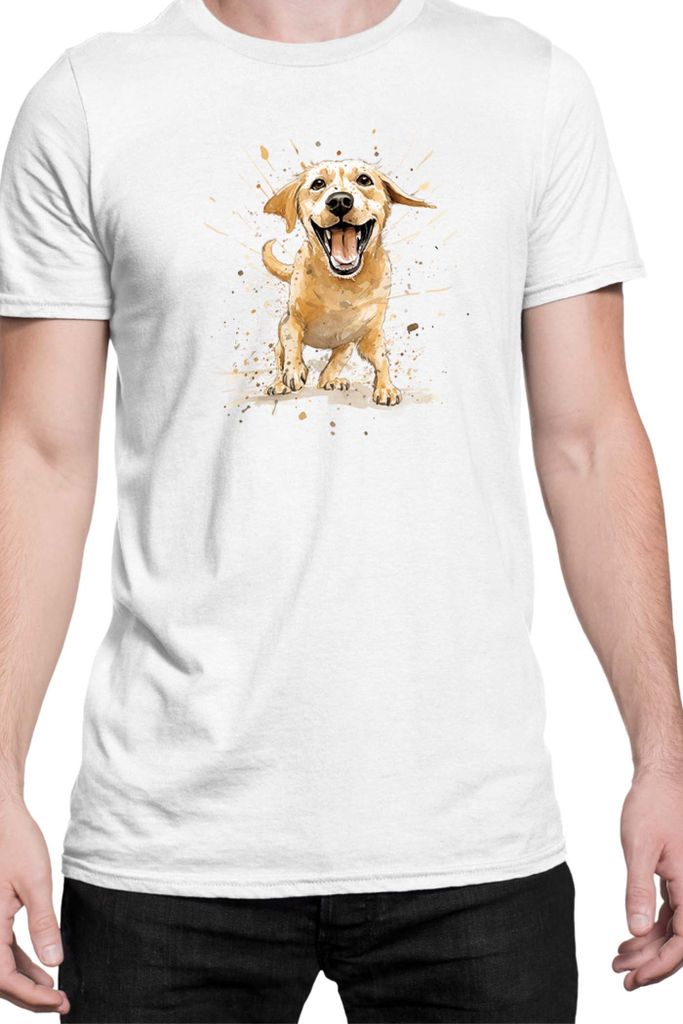 Herren T-Shirt Funny Dogs Breeds Labrador Retriever Dog Breed, Man XL / Weiß