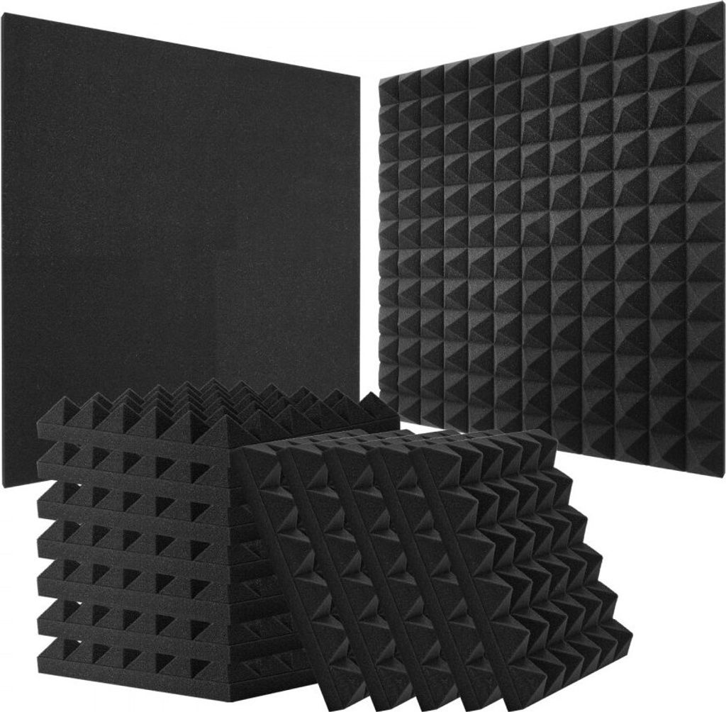 Akustikschaumstoffplatten 24Stk. 30x30x5cm - Akustikpaneele zur Schalldämmung - Schallisolierung für besseren Klang - ideal für Studio und Heimkino