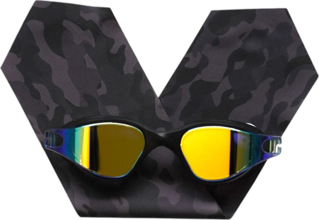 Schwimmbrille mit Schal 11 - 99 Jahre Waterplops - Schwarze Tarnung