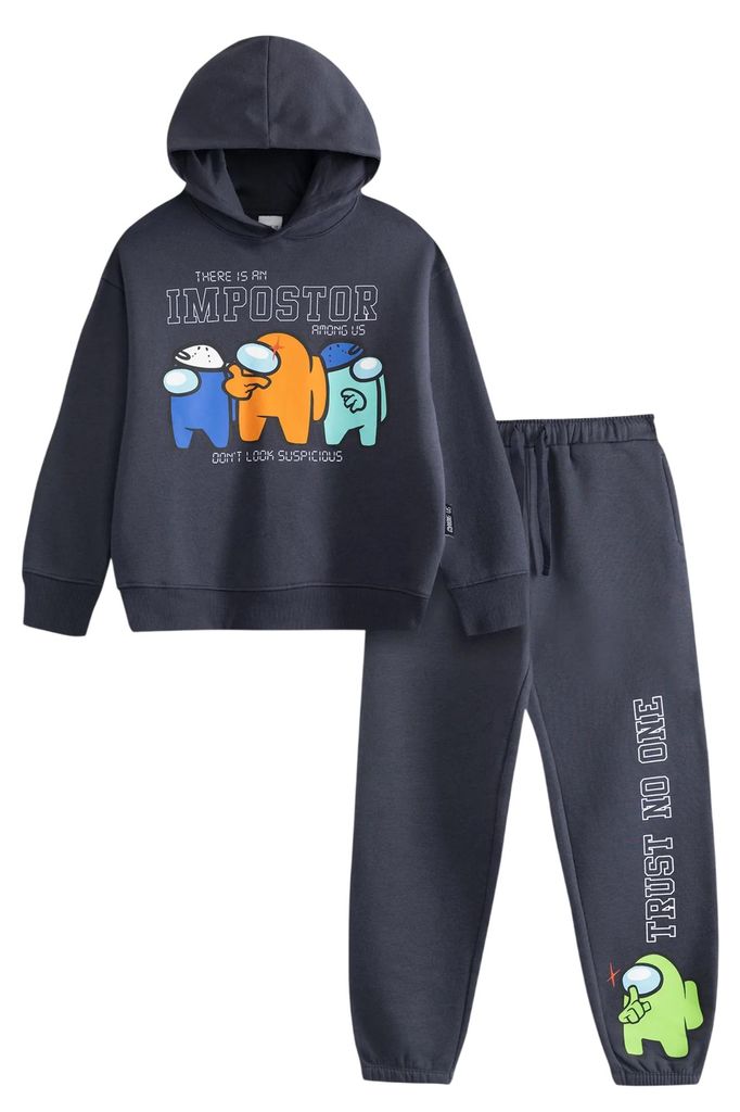 Among Us - "There Is An Impostor" Hoodie und Jogginghosen-Set für Jungen NS9955 (140) (Grau)