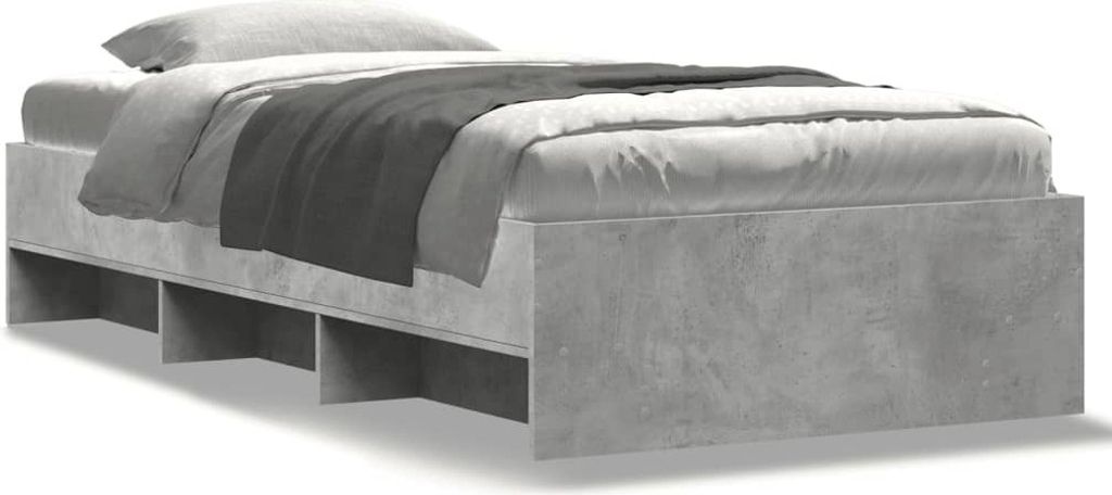 vidaXL Bettgestell Betongrau 75x190 cm Holzwerkstoff