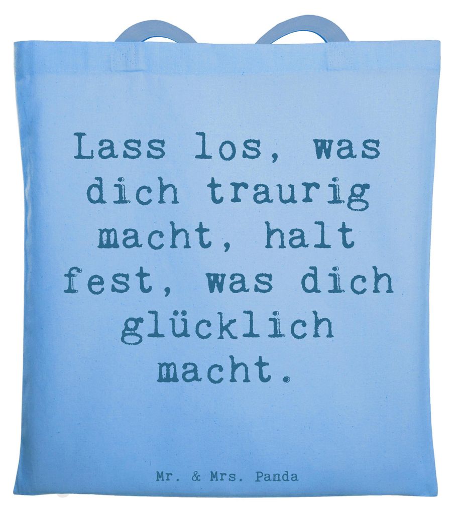 Mr. & Mrs. Panda dokumententasche Spruch Verluste betrauern und loslassen - Sky Blue - Geschenk, Zuversicht, canvas tasche, glücklich sein, Hoffnu...