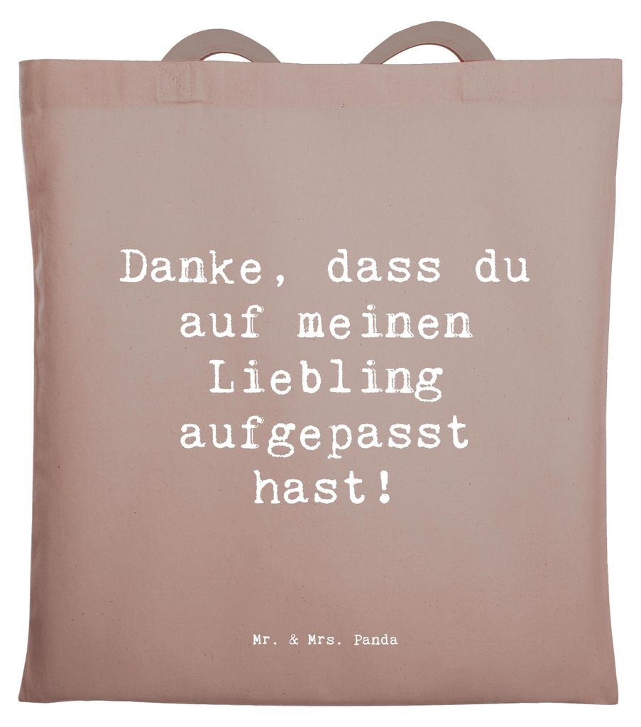 Mr. & Mrs. Panda Shopping Tasche Spruch Dank an Hundesitter - Braun Pastell - Geschenk, festival, Liebevoll, auf meinen Liebling aufgepasst, Gesche...