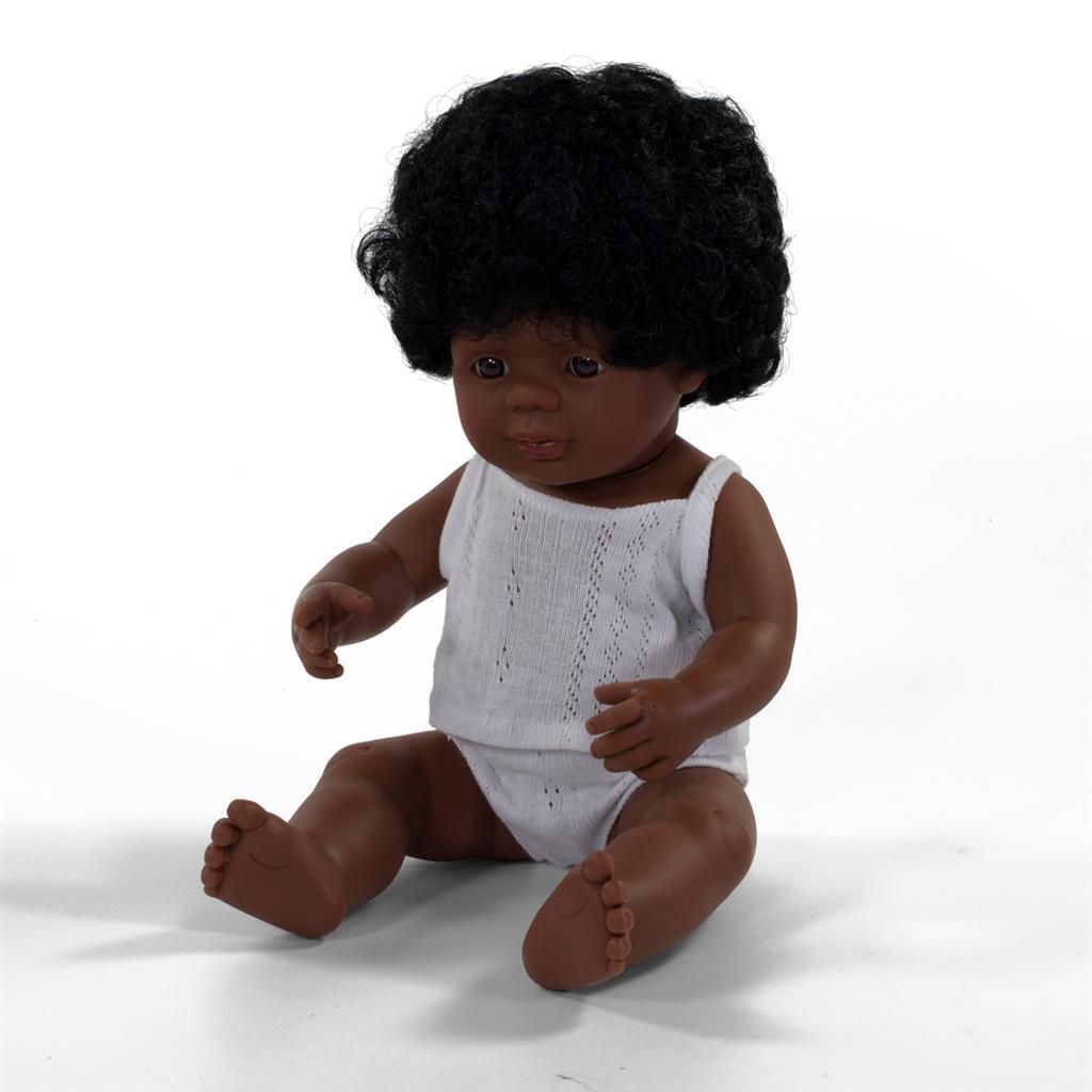 MINILAND Puppe Afrikanisch-Afrikanisches Mädchen 38cm