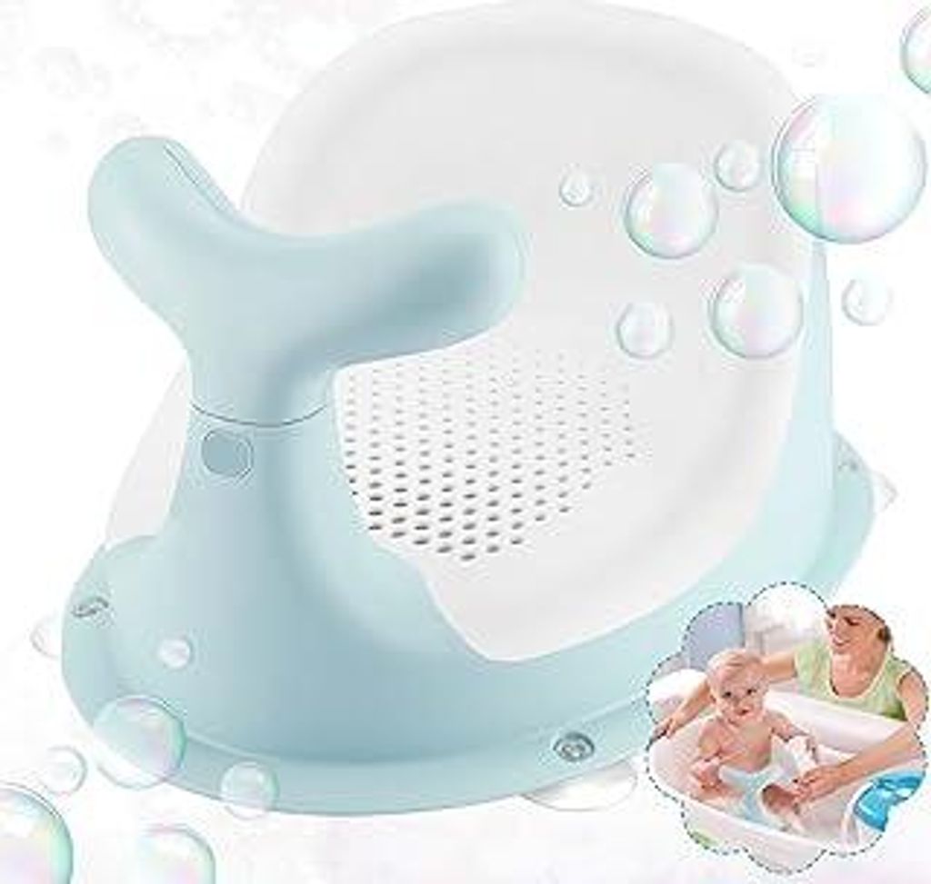 Niedlicher Walform Baby Badewannensitz,atmungsaktives und elastisches Netz-Silikonkissen,ergonomische Rückenlehne,4 leistungsstarke, rutschfeste S...