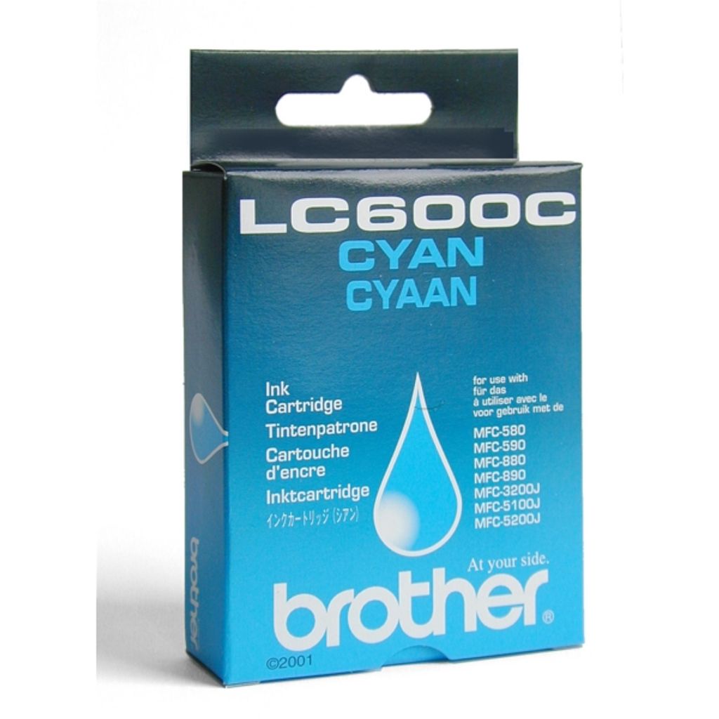 Original Brother LC-600 C Tintenpatrone cyan, 450 Seiten, 2,71 Cent pro Seite - ersetzt Brother LC600C Druckerpatrone
