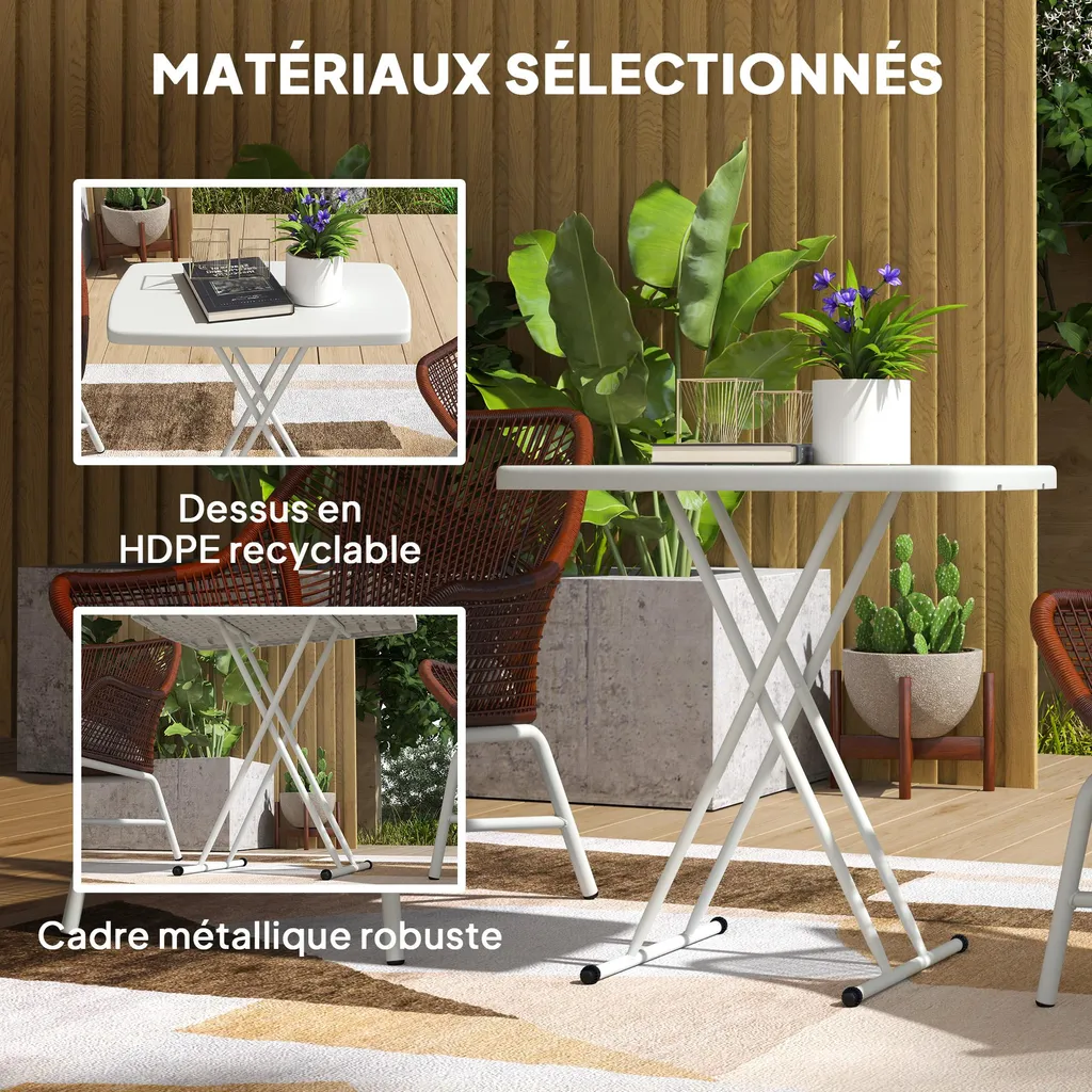 Table pliante gain de place réglable : la solution balcon et terrasse