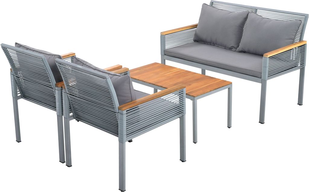 Merax 4-tlg. Garten-Lounge-Set mit Stahlrahmen und Produktbild 8