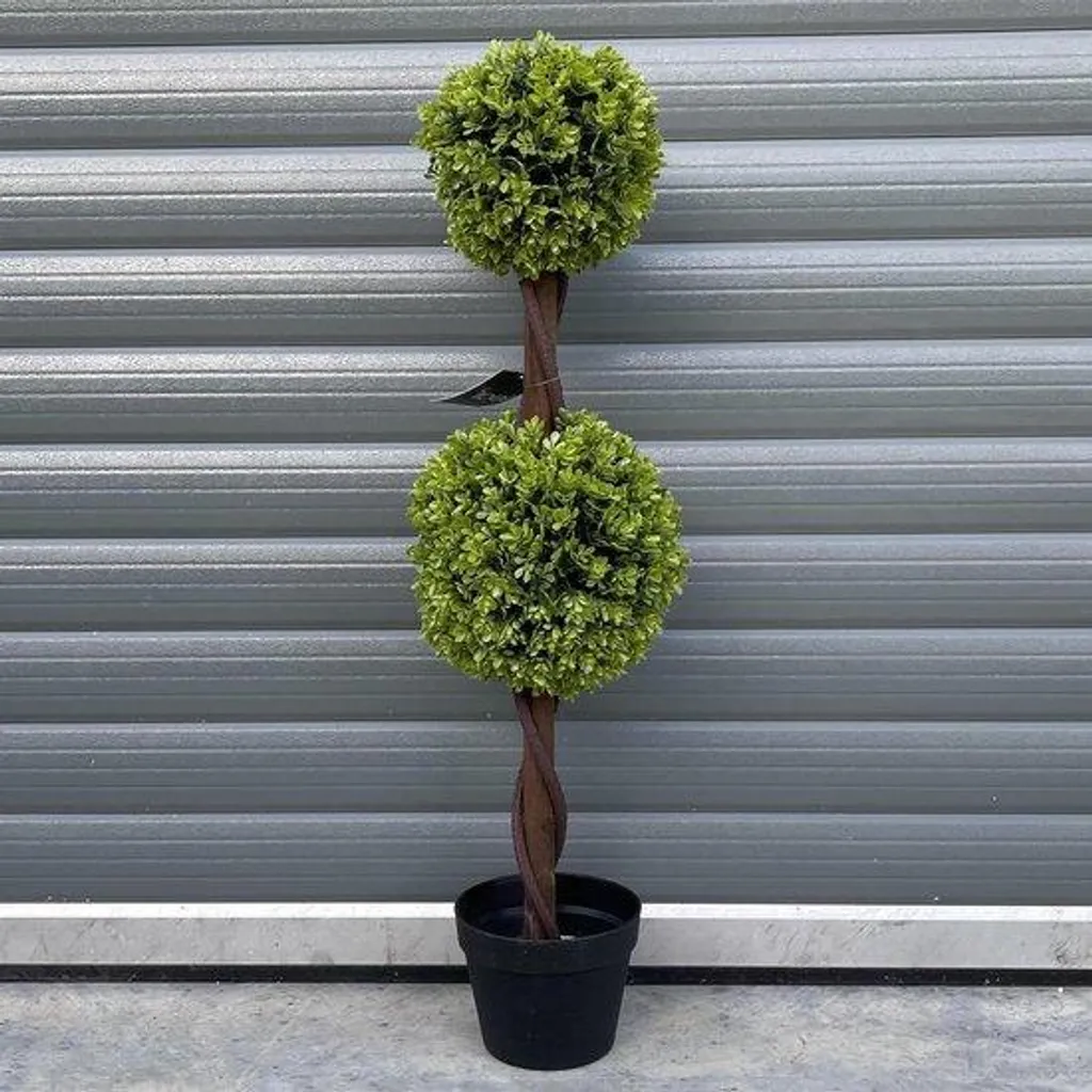 Arbre artificiel haut de gamme avec véritable tronc en bois vert