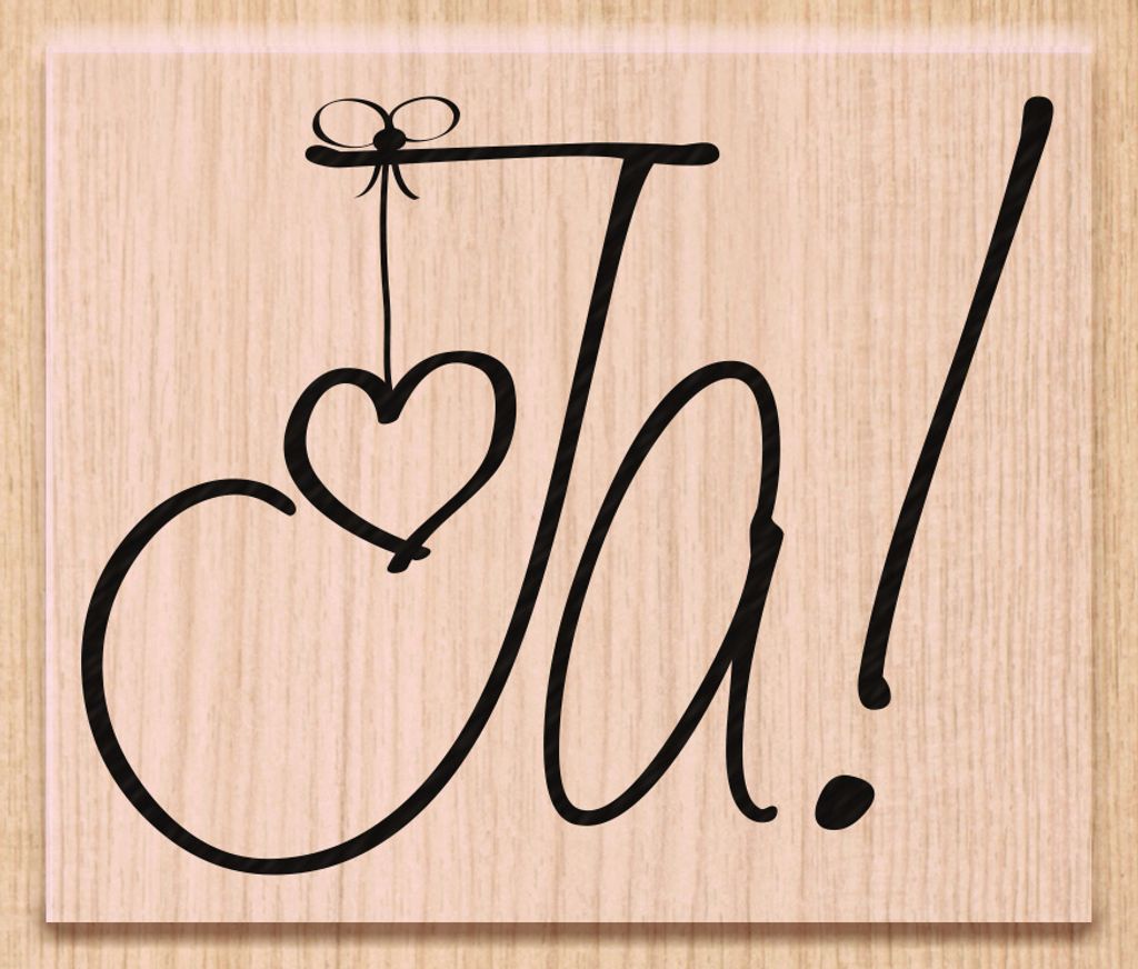 HEYDA 211800011 Stempel Hochzeit Ja! Holz matt lackiert