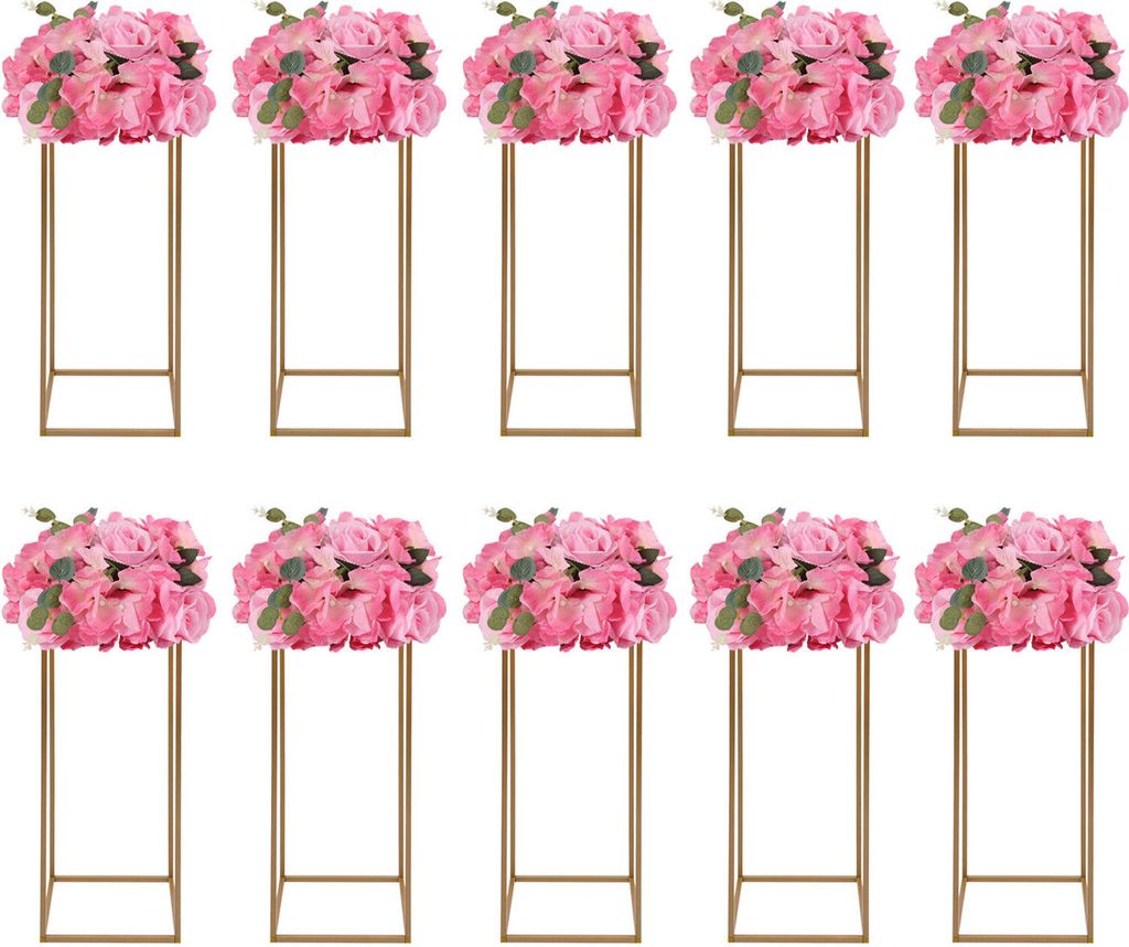 Blumenhocker Blumenständer Blumensäule   60cm Gold Blume Produktbild 