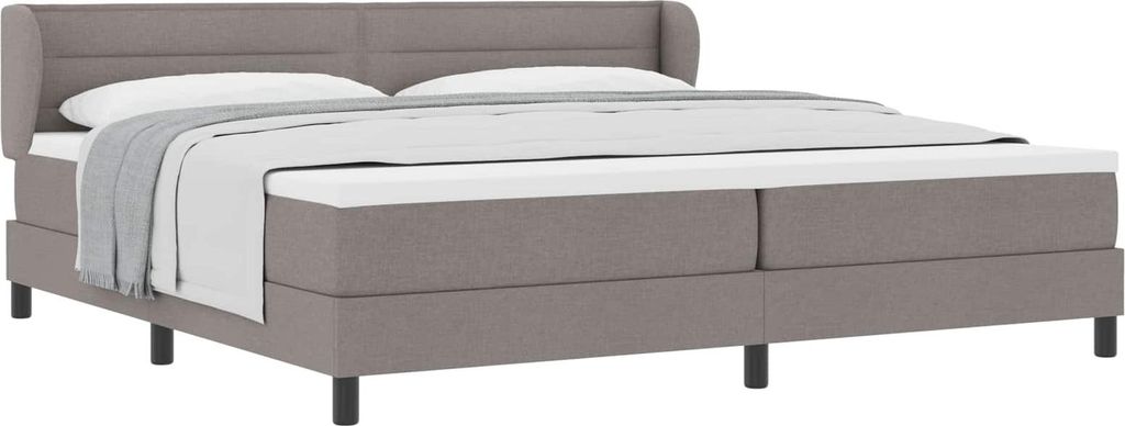vidaXL Boxspringbett mit Matratze Taupe 200 x 200 cm Stoff