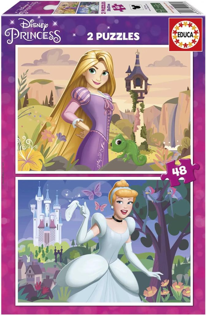 Disney Prinzessin Rapunzel + Aschenputtel Puzzle 2x48tlg.