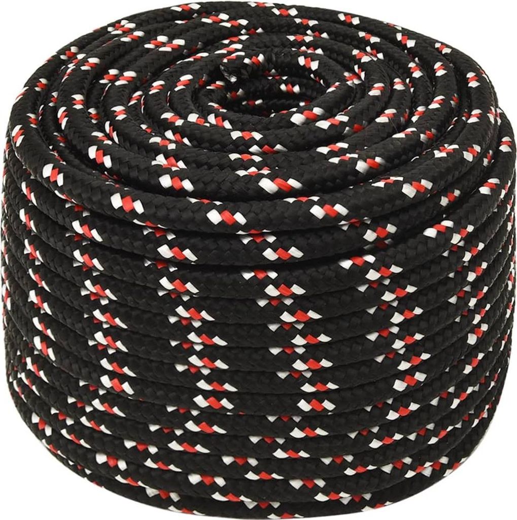 vidaXL Bootsseil Schwarz 12 mm 100 m Polypropylen